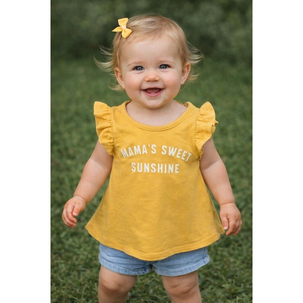 shirt 12 months Girls Grayson Mini Yellow Partial open back  baby Sleeveless